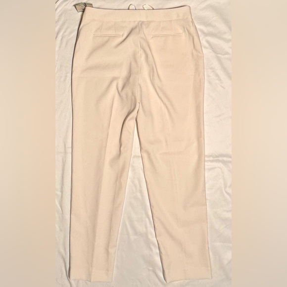 (8) ANNE KLEIN FLY FRONT EXTENDED TAB BOXIE PANT CREAM COLORED Tapered Leg - Picture 16 of 16